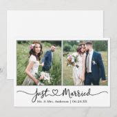 Moderne kalligrafie Hart 2 Fotobruiloft Aankondiging (Voorkant / Achterkant)