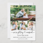Moderne kalligrafie Hart 4 Foto Huwelijk Save The Date (Voorkant)