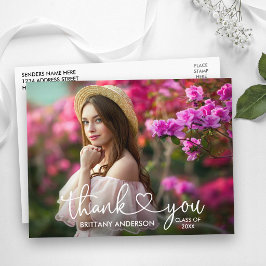 Moderne kalligrafie Hart Afstudeer Bedankt Briefkaart