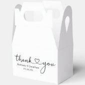 Moderne kalligrafie hart bruiloft dank u gevel bedankdoosjes (Open)