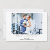 Moderne Kalligrafie Hart Trouwfoto Terug Bedankkaart (Achterkant)