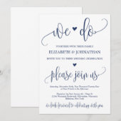 Moderne kalligrafie-hart van de marine, we doen br kaart (Voorkant / Achterkant)