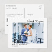 Moderne kalligrafie Hart Weddenschap Bedankt Briefkaart (Voorkant / Achterkant)