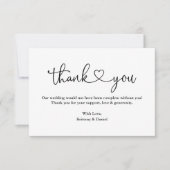 Moderne kalligrafie Hart Weddenschap Foto Bedankkaart (Voorkant)