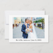 Moderne kalligrafie Hart Weddenschap Foto Bedankkaart (Achterkant)