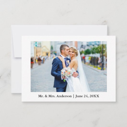 Moderne kalligrafie Hart Weddenschap Foto Bedankkaart (Achterkant)