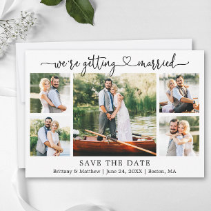 Moderne kalligrafie Hart Wordt Getrouwd 5 Foto Save The Date