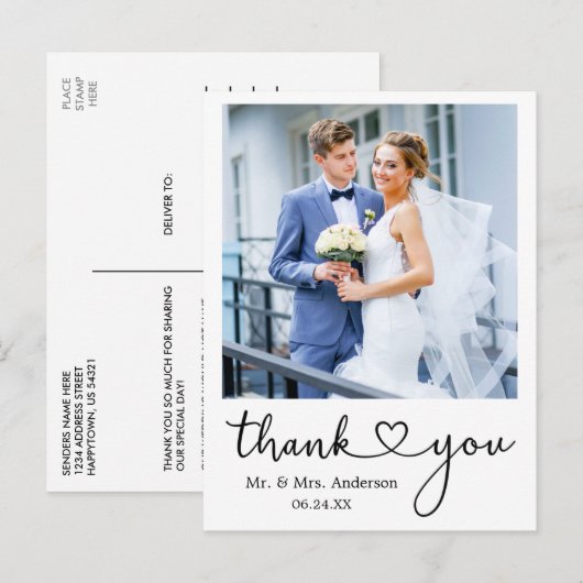 Moderne kalligrafie Hartelijk dank Briefkaart (Voorkant / Achterkant)