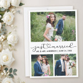 Moderne Kalligrafie Hartschrift Trouwen 3 Foto's Aankondiging