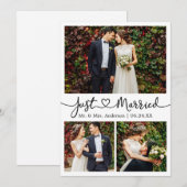 Moderne kalligrafie Hartslag 3 Foto's Weddenschap Aankondiging (Voorkant / Achterkant)