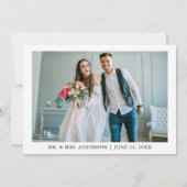 Moderne kalligrafie Heart Script 2 Fotobruiloft Bedankkaart (Achterkant)