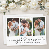 Moderne kalligrafie Heart Script 3 Fotobruiloft Aankondiging