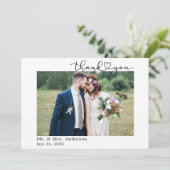 Moderne kalligrafie Heart Script 4 Fotobruiloft Bedankkaart (Staand voorkant)