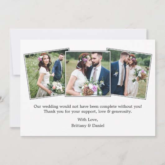 Moderne kalligrafie Heart Script 4 Fotobruiloft Bedankkaart (Achterkant)