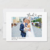 Moderne kalligrafie Heart Wedding Foto Bedankkaart (Voorkant)