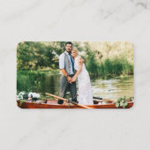 Moderne kalligrafie Heart Wedding Website QR Foto Informatiekaartje (Achterkant)