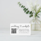 Moderne kalligrafie Heart Wedding Website QR Informatiekaartje (Staand voorkant)