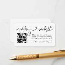Moderne kalligrafie Heart Wedding Website QR
