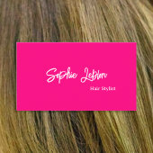 Moderne kalligrafie Helder Roze Haar Stylist Visitekaartje
