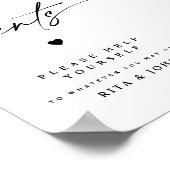 Moderne kalligrafie heren badkamer trouwteken poster (Hoek)