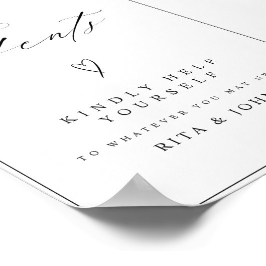 Moderne kalligrafie heren badkamer trouwteken poster (Hoek)