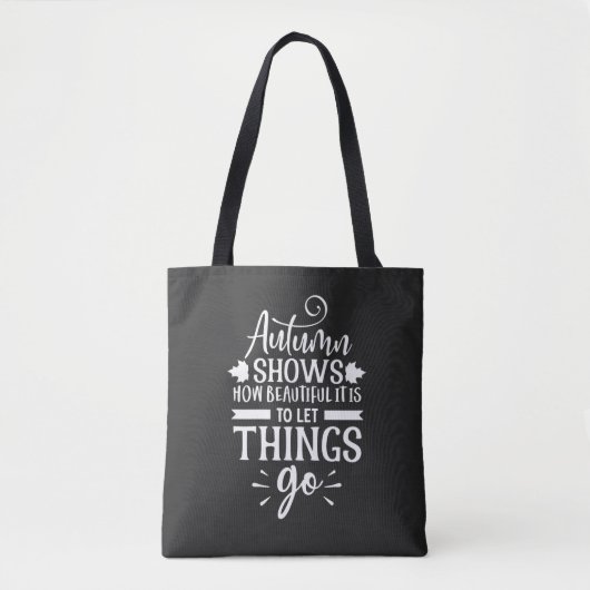 Moderne kalligrafie Herfst Quote Tote Bag (Voorkant)