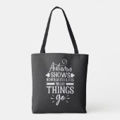 Moderne kalligrafie Herfst Quote Tote Bag (Achterkant)