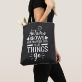 Moderne kalligrafie Herfst Quote Tote Bag (Dichtbij)