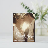 Moderne kalligrafie Het Berichten van de Foto Dank Briefkaart (Staand voorkant)