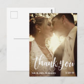 Moderne kalligrafie Het Berichten van de Foto Dank Briefkaart (Voorkant / Achterkant)