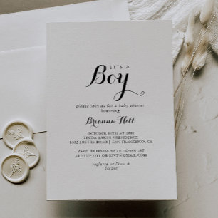 Moderne kalligrafie Het is een Baby shower van een Kaart