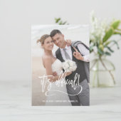 Moderne kalligrafie Het is officieel Huwelijk Aankondiging (Staand voorkant)