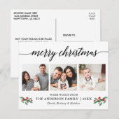 Moderne kalligrafie Holly 3 Foto Briefkaart (Voorkant / Achterkant)