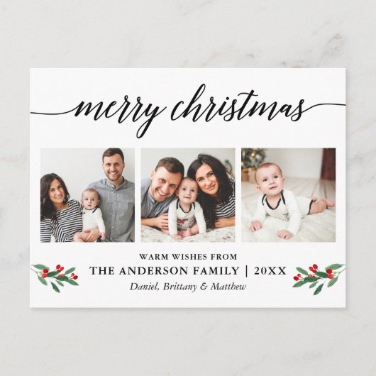 Moderne kalligrafie Holly 3 Foto Briefkaart (Voorkant)