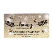 Moderne kalligrafie honingbrandepot etiket (Voorkant)