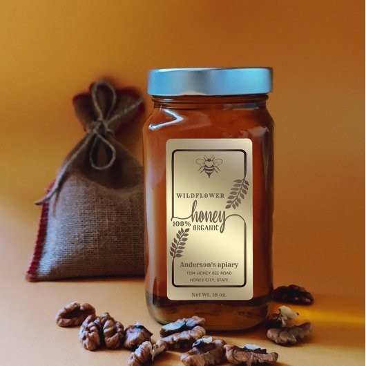 Moderne kalligrafie honingbrandepot etiket