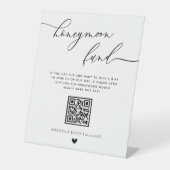 Moderne kalligrafie-honoraria QR-code Reclamebord Met Voetstuk (Voorkant)