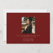 Moderne kalligrafie Horizontaal foto Afstuderen Aankondiging (Achterkant)