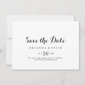 Moderne kalligrafie horizontaal huwelijk save the date (Voorkant)