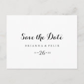 Moderne Kalligrafie Horizontaal Save the Date Briefkaart (Voorkant)
