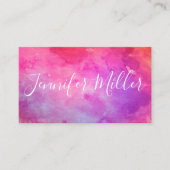 Moderne kalligrafie Hot-roze Waterverf | Bedrijfst Visitekaartje (Voorkant)