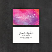 Moderne kalligrafie Hot-roze Waterverf | Bedrijfst Visitekaartje
