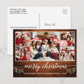 Moderne kalligrafie Hout 5 Kerstfeest Briefkaart (Voorkant / Achterkant)