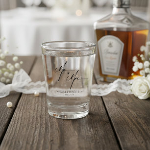 Moderne kalligrafie Hr & Mevrouw Black ID1025 Shot Glas