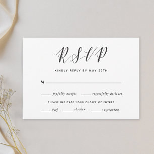 Moderne kalligrafie Huwelijk RSVP Maaltijdkeuze Kaartje