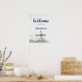 Moderne kalligrafie Huwelijk Vervagende Foto Welko Poster (Keuken)