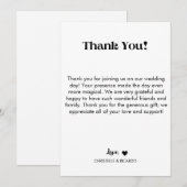 Moderne kalligrafie huwelijks dankkaart aankondiging (Voorkant / Achterkant)