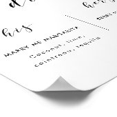 Moderne kalligrafie Huwelijks handtekening Drankje Poster (Hoek)