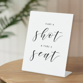 Moderne kalligrafie Huwelijks zitplaatskaart tafel Reclamebord Met Voetstuk