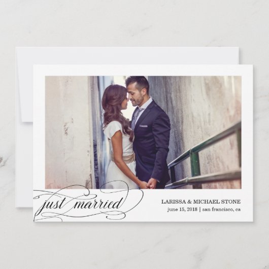 Moderne kalligrafie | huwelijksaankondiging kaart (Voorkant)